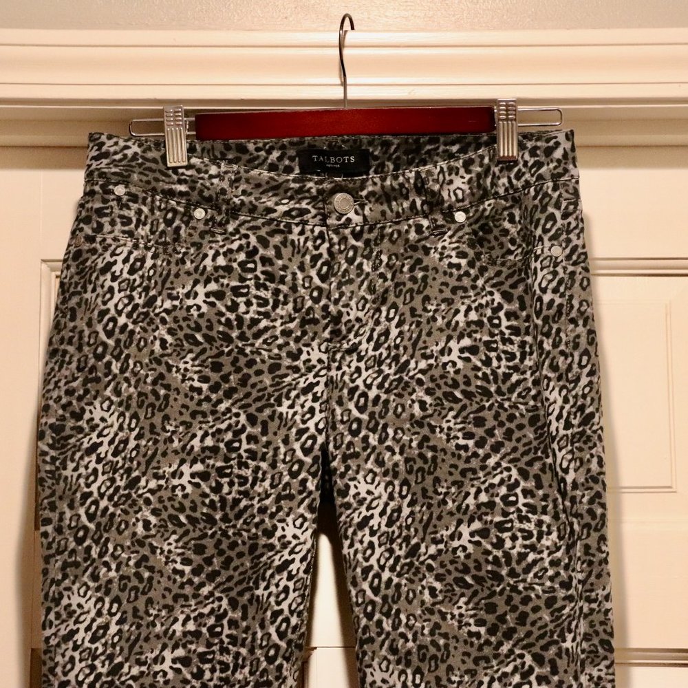 Talbots Gray Leopard Print Pants - image 1